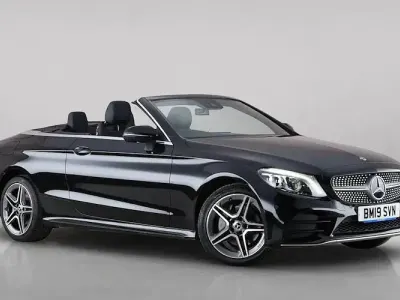 Used Mercedes C220 AMG line 194 HP (142 kW) 2019 Black Cabriolet