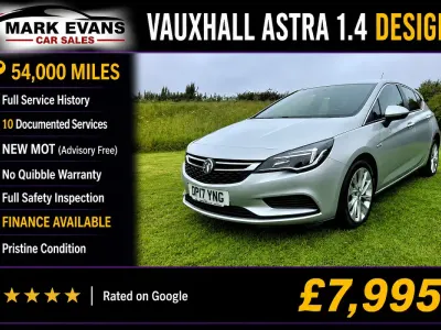 Used Vauxhall Astra Design Edition 2017 Silver Hatchback