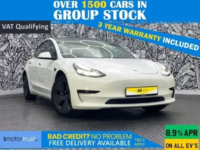 Used Tesla Model 3 Standard Range Plus 366 kW (498 HP) 2021 White Sedan