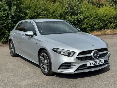 Used Mercedes A250 AMG line 218 HP (160 kW) 2021 Silver Hatchback