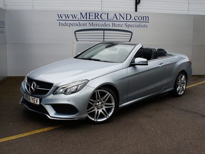 used Mercedes E350 E-Class 2017 (66) MERCEDES BENZAMG LINE CONVERTIBLE DIESEL AUTO SILVER