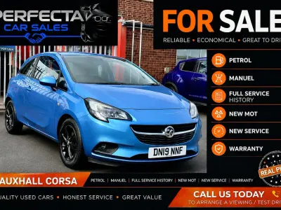 Used Vauxhall Corsa Design Edition 75 HP (55 kW) 2019 Blue Hatchback