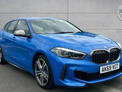 Used BMW M135 M Sport 306 HP (225 kW) 2019 Blue Hatchback
