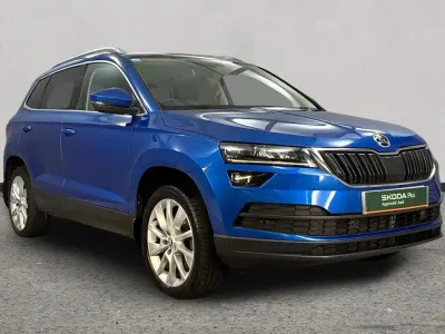 Used Skoda Karoq SE L 150 HP (110 kW) 2019 Race blue metallic SUV