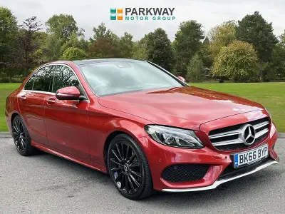 Used Mercedes C220 AMG Line Premium Plus 170 HP (125 kW) 2016 Red Sedan