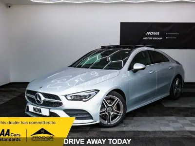Used Mercedes CLA200 AMG Line Premium Plus 163 HP (119 kW) 2021 Silver Coupe