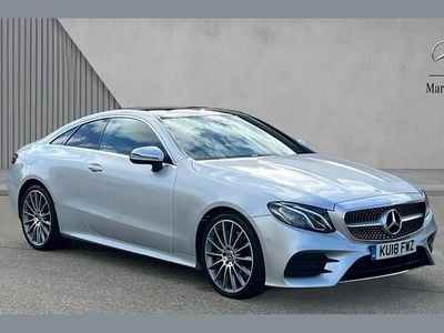 Used Mercedes E350 AMG Line Premium 258 HP (189 kW) 2018 Iridium silver metallic Coupe