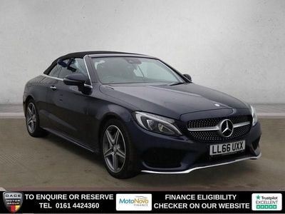 Used Mercedes C220 AMG line 170 HP (125 kW) 2017 Blue Cabriolet