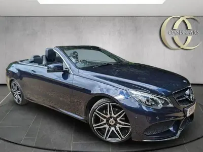 Used Mercedes E200 AMG line 184 HP (135 kW) 2016 Blue Cabriolet