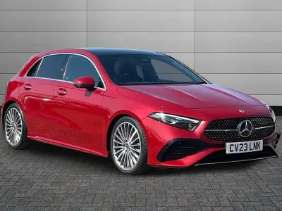 Used Mercedes A200 AMG Line Premium Plus 175 HP (128 kW) 2023 Patagonia red Hatchback