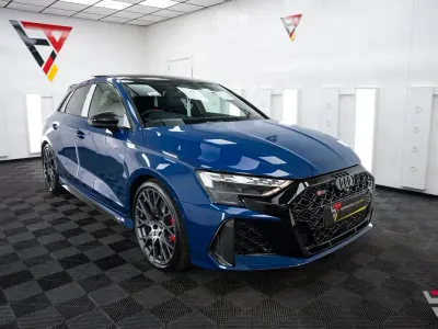 New Audi RS3 Design 400 HP (294 kW) 2026 Blue Sedan