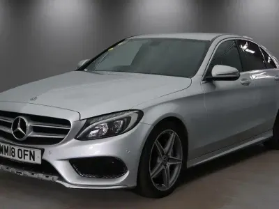 Used Mercedes C220 AMG line 170 HP (125 kW) 2018 Silver Sedan