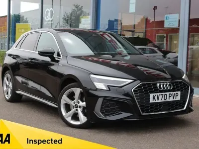 Begagnad Audi A3 Sportback e-tron S-Line 204 HK (150 kW) 2020 Svart Halvkombi