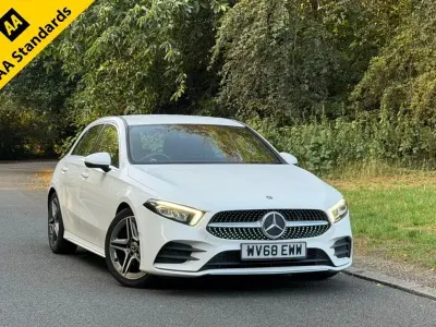 Used Mercedes A200 AMG line 163 HP (119 kW) 2018 White Hatchback