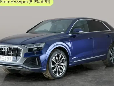 Begagnad Audi Q8 S-Line 340 HK (250 kW) 2023 Blå SUV