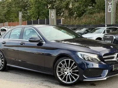Used Mercedes C250 AMG Line Premium 204 HP (150 kW) 2017 Blue Sedan
