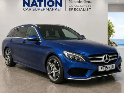Used Mercedes C200 AMG line 184 HP (135 kW) 2015 Blue Estate