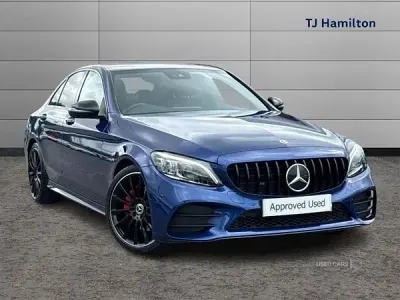 Used Mercedes C220 AMG line 194 HP (142 kW) 2021 Blue Sedan