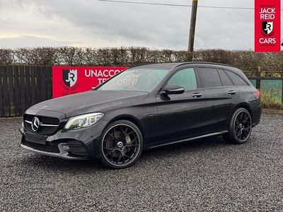 Black Used 2021 Mercedes C300e AMG line Estate | £21,500 (A bit pricey)