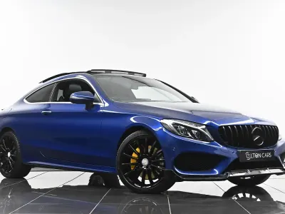 Used Mercedes C250 AMG Line Premium Plus 204 HP (150 kW) 2016 Blue Coupe