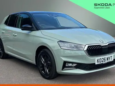 New Skoda Fabia Design Edition 95 HP (69 kW) 2026 Timiano green black magic pearl effect Hatchback