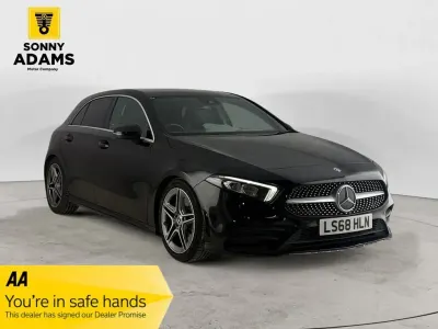 Used Mercedes A250 AMG line 224 HP (164 kW) 2018 Black Hatchback