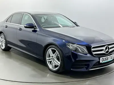 Used Mercedes E220 AMG line 194 HP (142 kW) 2018 Blue Sedan