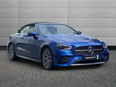 Used Mercedes E220 AMG Line Premium 194 HP (142 kW) 2023 Blue Cabriolet