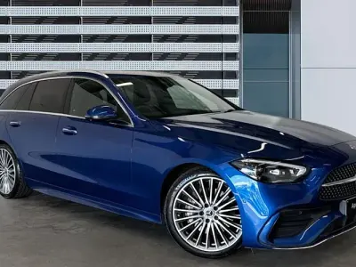 Used Mercedes C200 AMG line 204 HP (150 kW) 2022 Blue Estate