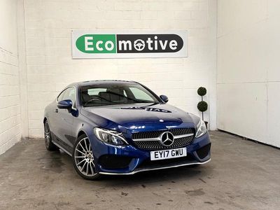 Used Mercedes C220 AMG line 170 HP (125 kW) 2017 Blue Coupe