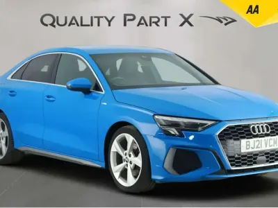 Used Audi A3 S-Line 110 HP (80 kW) 2021 Blue Sedan