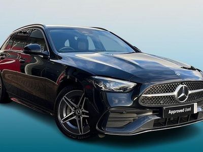 Black Used 2022 Mercedes C220 AMG line Estate | £24,495 (Expensive)