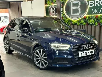Used Audi A3 Black Edition 150 HP (110 kW) 2018 Blue Sedan
