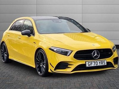 Yellow Used 2020 Mercedes A35 AMG Premium Plus Hatchback | £26,990 (Fair price)