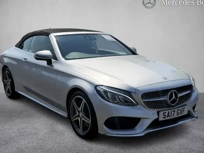Used Mercedes C250 AMG line 204 HP (150 kW) 2017 Silver Cabriolet