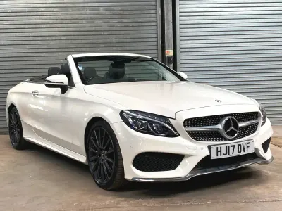 Used Mercedes C220 AMG line 175 HP (128 kW) 2017 White Cabriolet