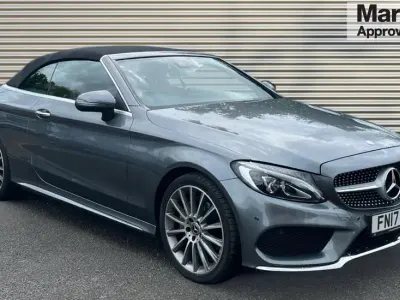 Used Mercedes C220 AMG line 170 HP (125 kW) 2017 Grey Cabriolet
