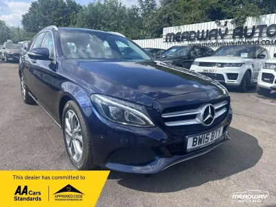 Used Mercedes C220 170 HP (125 kW) 2015 Blue Estate