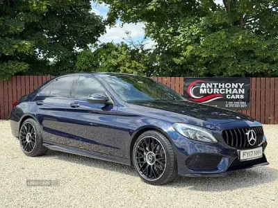 Used Mercedes C220 AMG line 170 HP (125 kW) 2017 Blue Sedan