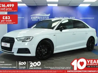 Used Audi A3 Black Edition 150 HP (110 kW) 2019 White Sedan