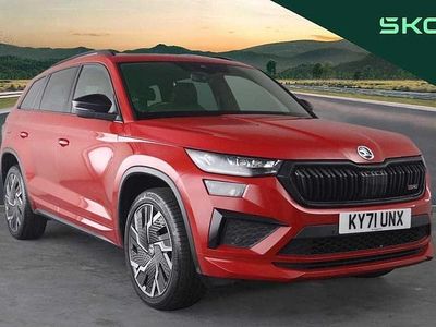 Velvet red metallic Used 2021 Skoda Kodiaq vRS SUV | £28,495 (A bit pricey)