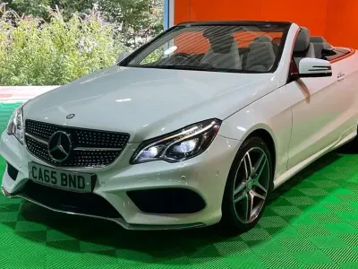 Used Mercedes E220 AMG line 177 HP (130 kW) 2015 White Cabriolet