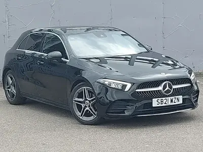 Used Mercedes A180 AMG line 136 HP (100 kW) 2021 Black Hatchback