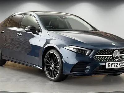 Used Mercedes A250 AMG line 218 HP (160 kW) 2022 Denim blue Sedan