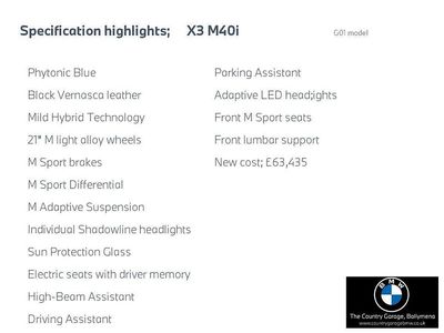 Blue Used 2022 BMW X3 M Sport SUV | £40,995 (Fair price)
