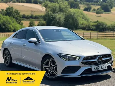 Used Mercedes CLA220 AMG line 190 HP (139 kW) 2021 Silver Coupe