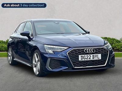 Begagnad Audi A3 S-Line 190 HK (139 kW) 2022 Blå Sedan