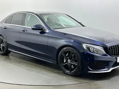 Used Mercedes C220 AMG line 170 HP (125 kW) 2018 Blue Sedan