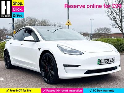 Used Tesla Model 3 Performance 461 kW (627 HP) 2019 White Sedan