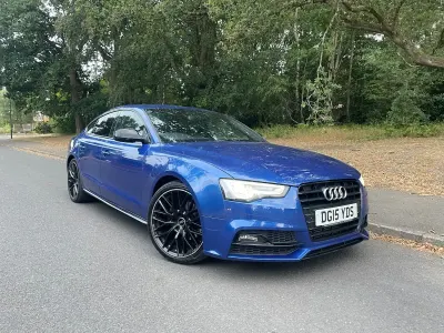 Used Audi A5 Black Edition 177 HP (130 kW) 2015 Blue Coupe